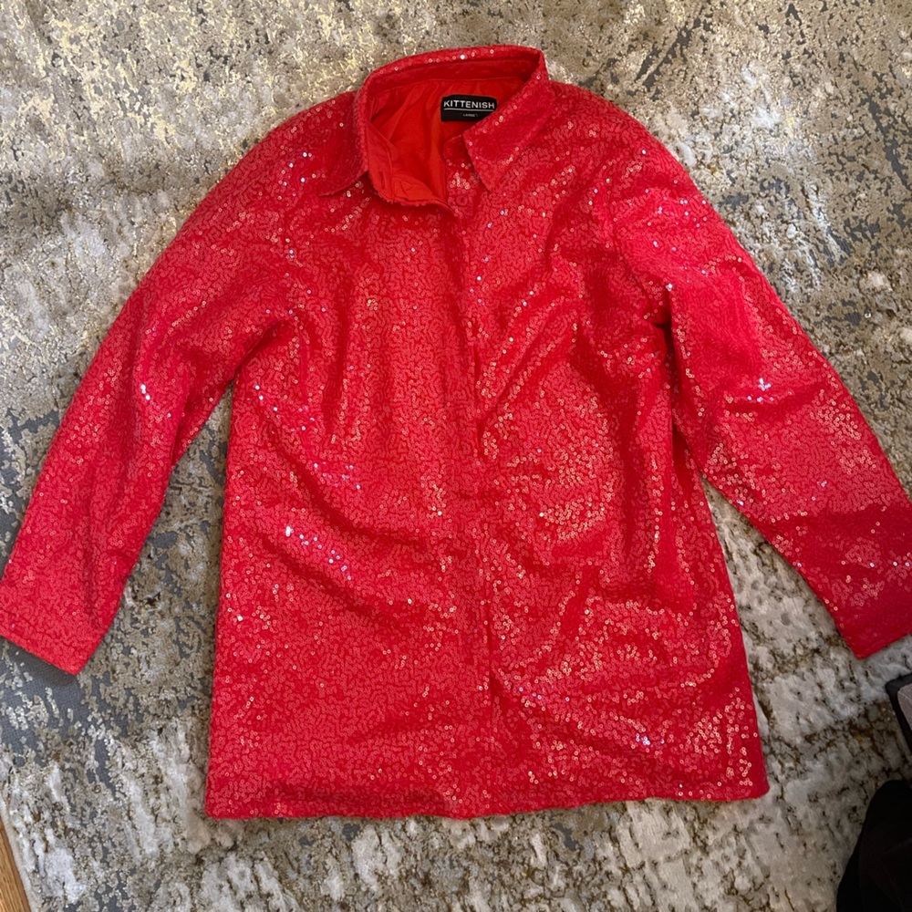 Kittenish Red Sequence Top
